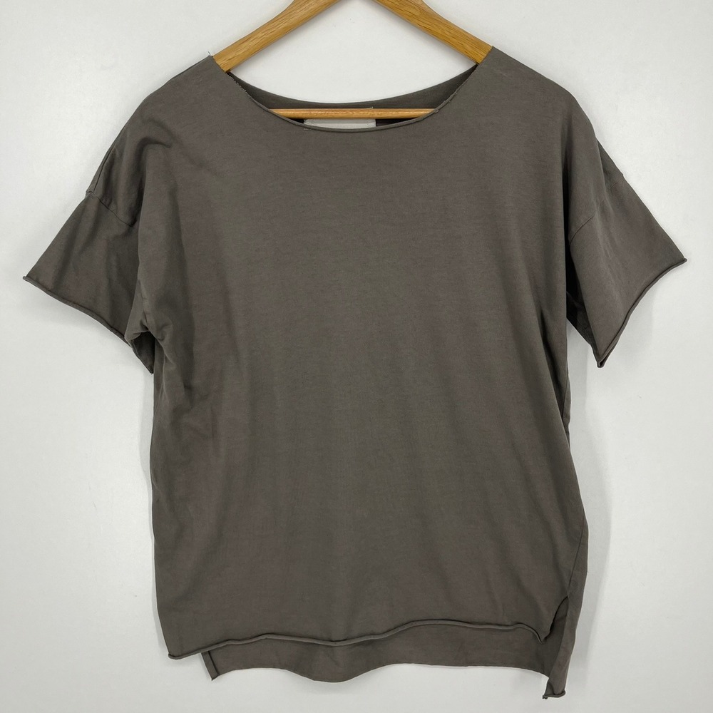 V::room Mens Cotton Raw Hem Short Sleeve T-Shirt Gray Made in Japan Size 3 L